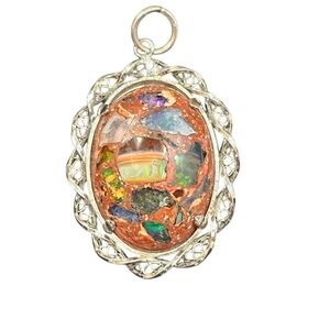 Sterling Silver Cabochon Stone Pendant Enhancer